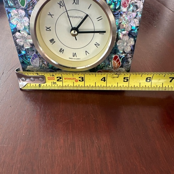 Korean Mother-of-pearl Square Table Clock-Lee Won-geun cultural heritage worker - Picture 6 of 6